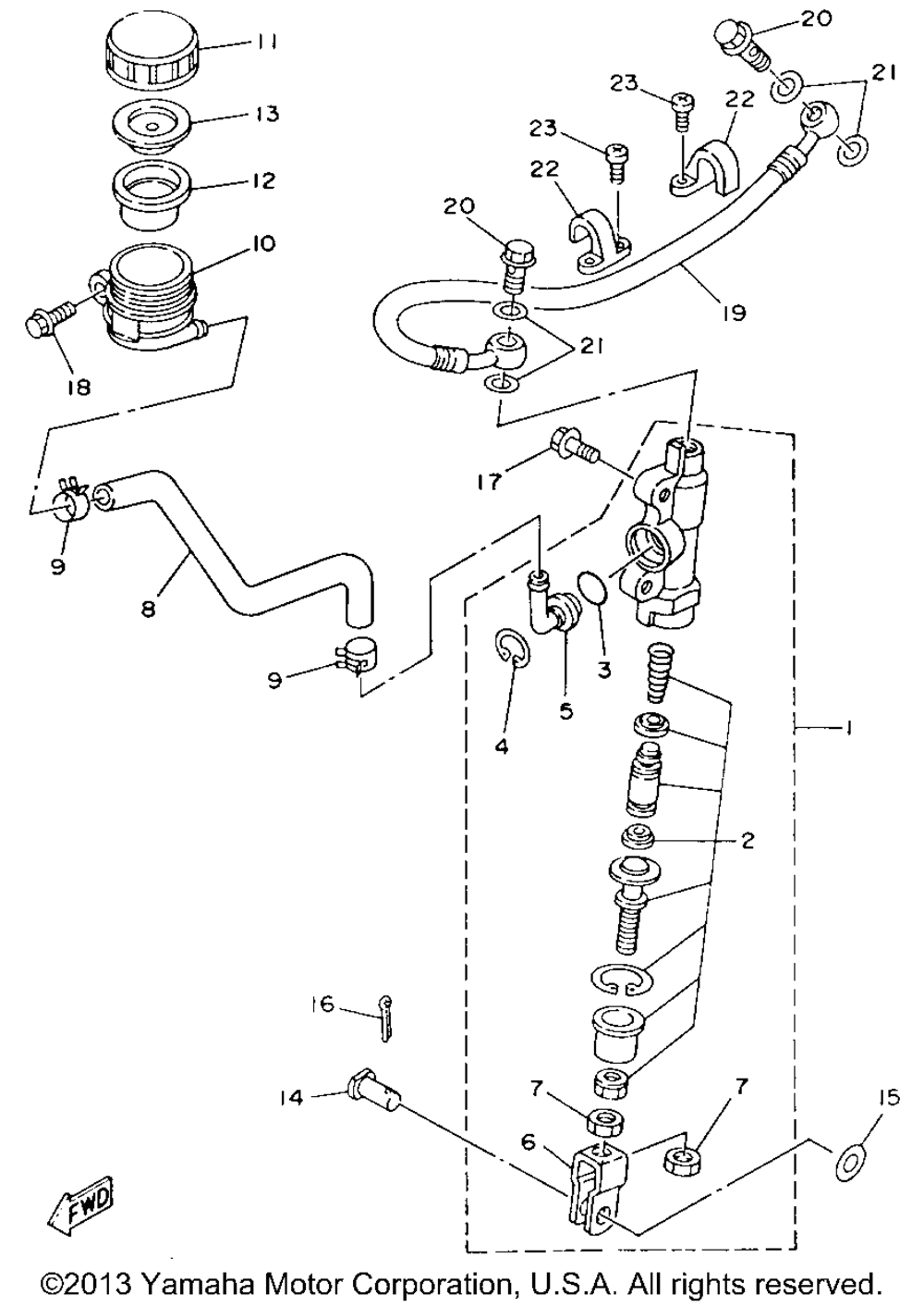 Rear master cylinder