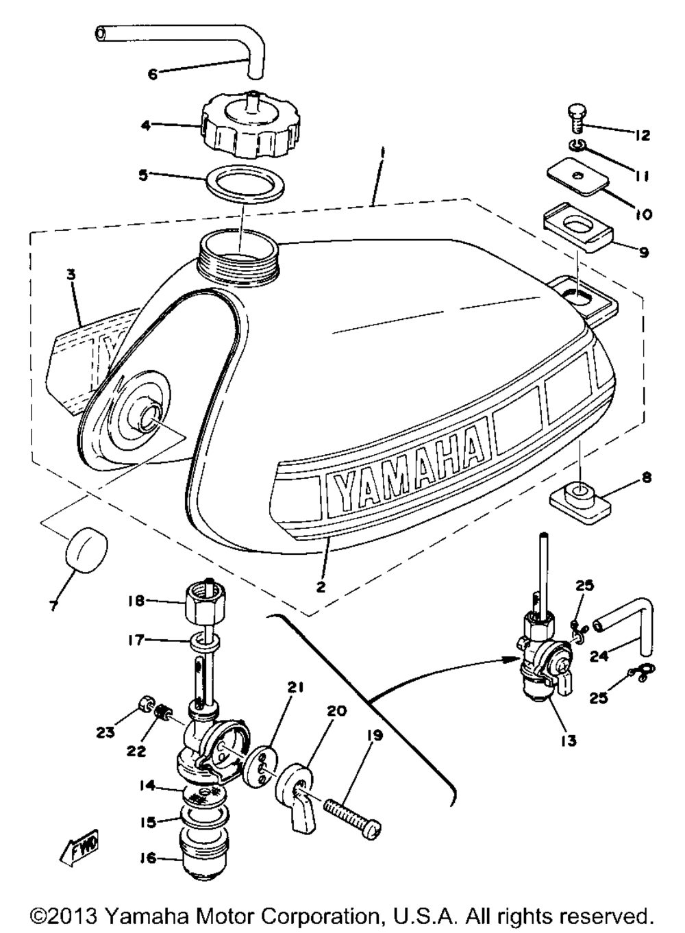 Fuel tank yz80e f