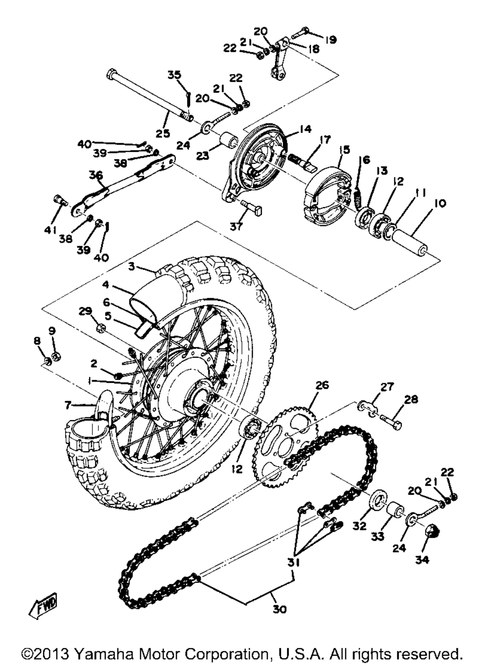 Rear wheel yz80d