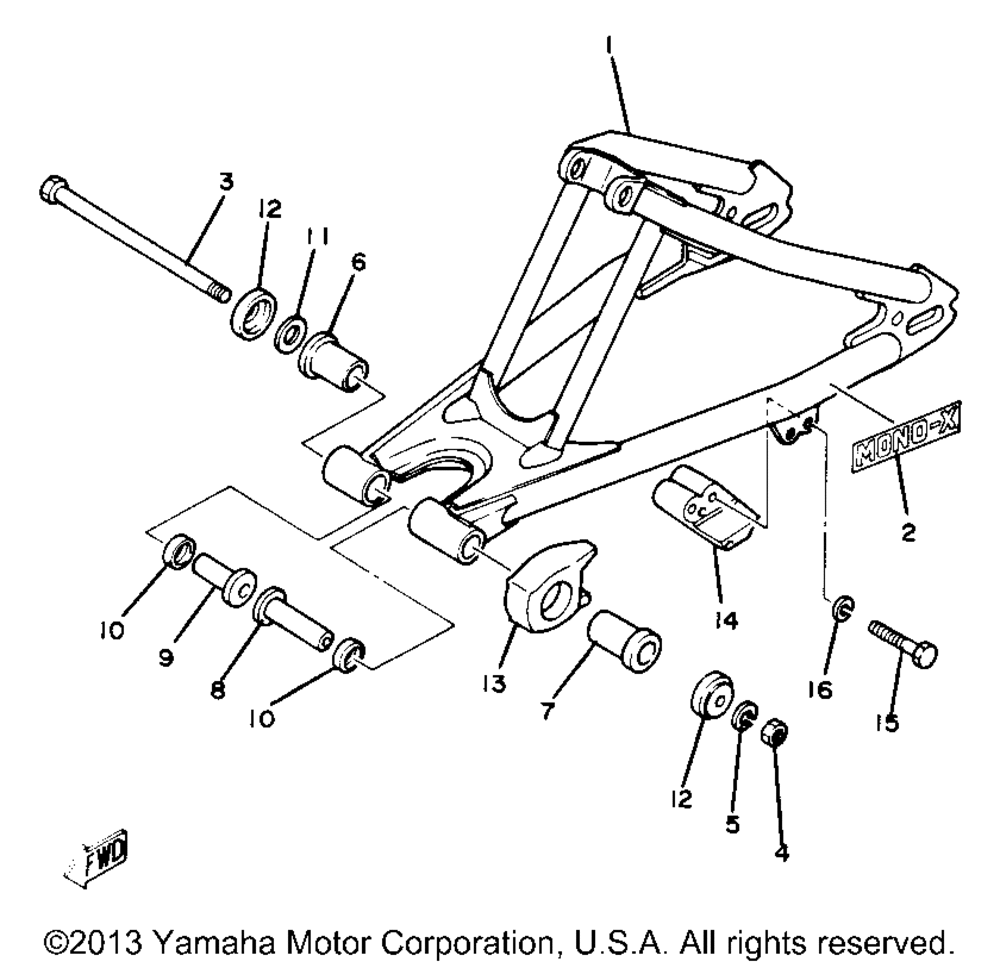 Rear arm yz80j