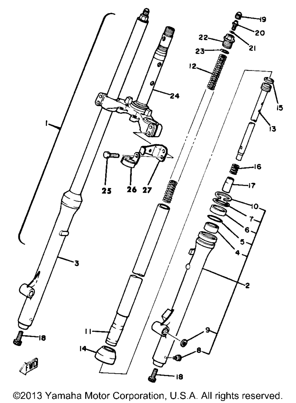 Front fork yz80j