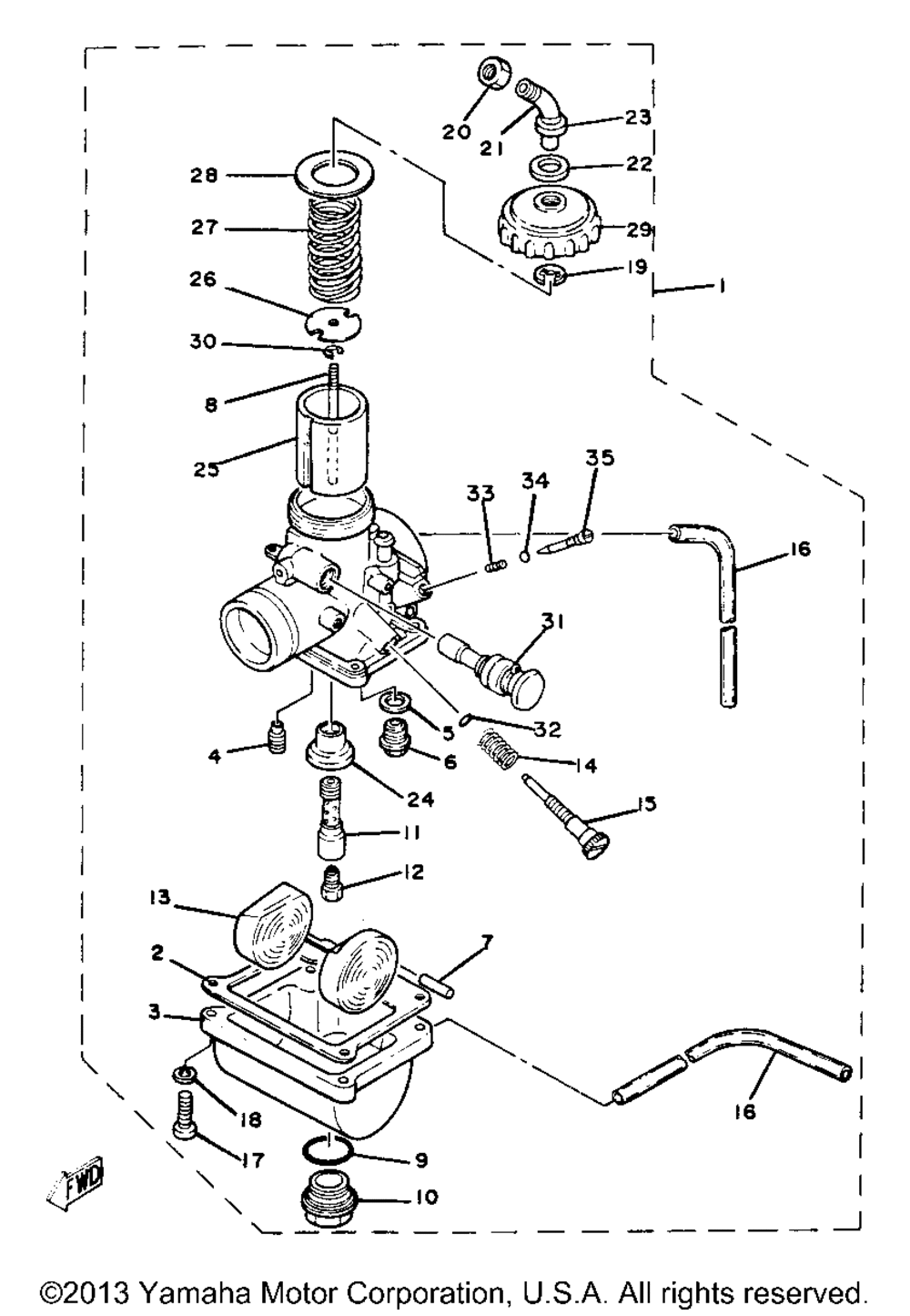 Carburetor yz80j