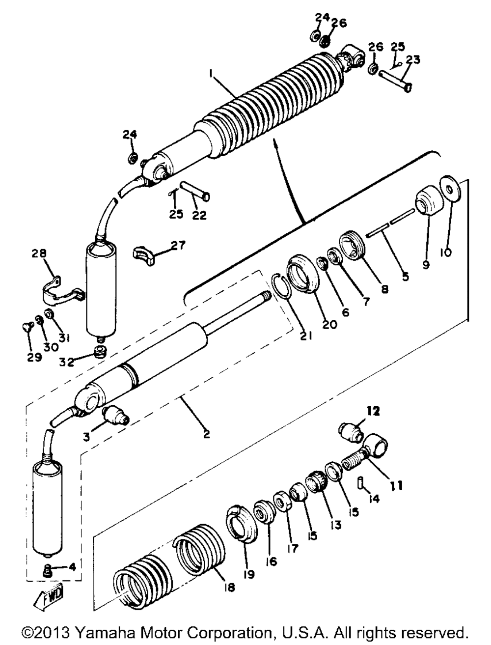 Rear suspension yz80j