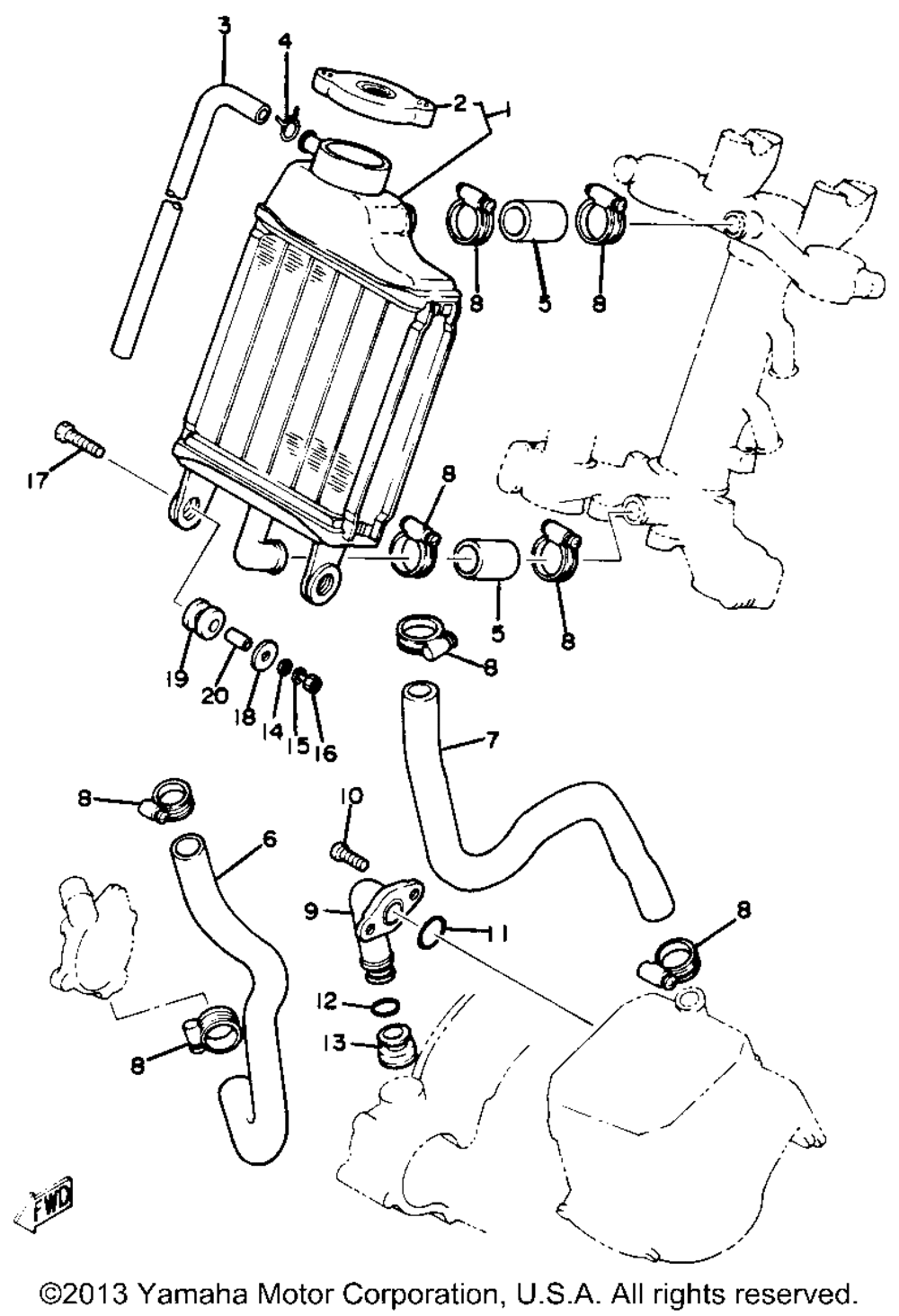 Radiator hose yz80j