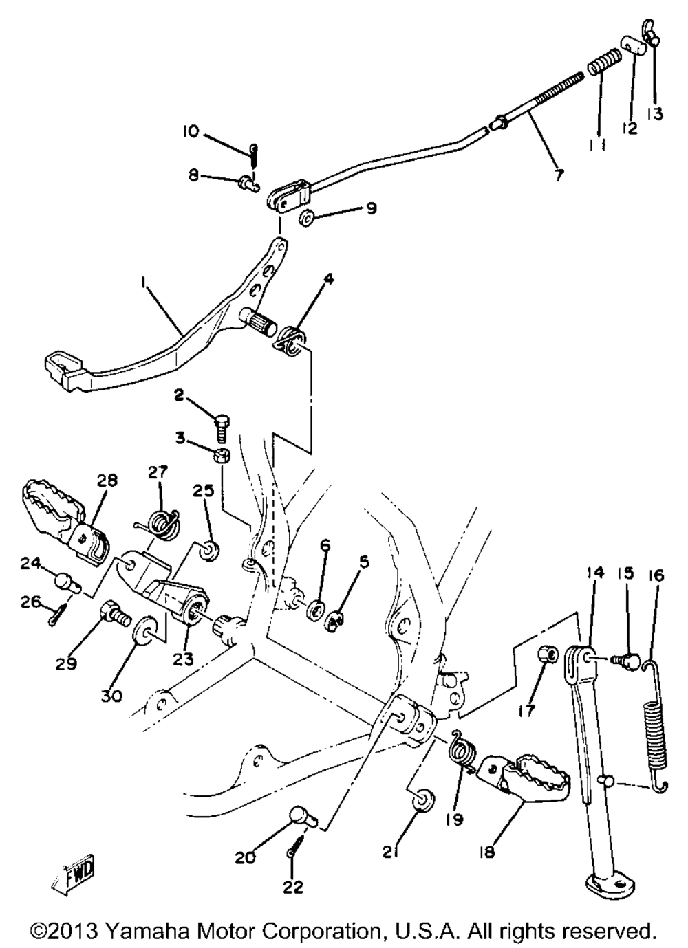 Stand footrest yz80j