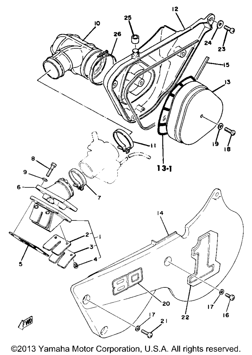 Intake yz80g