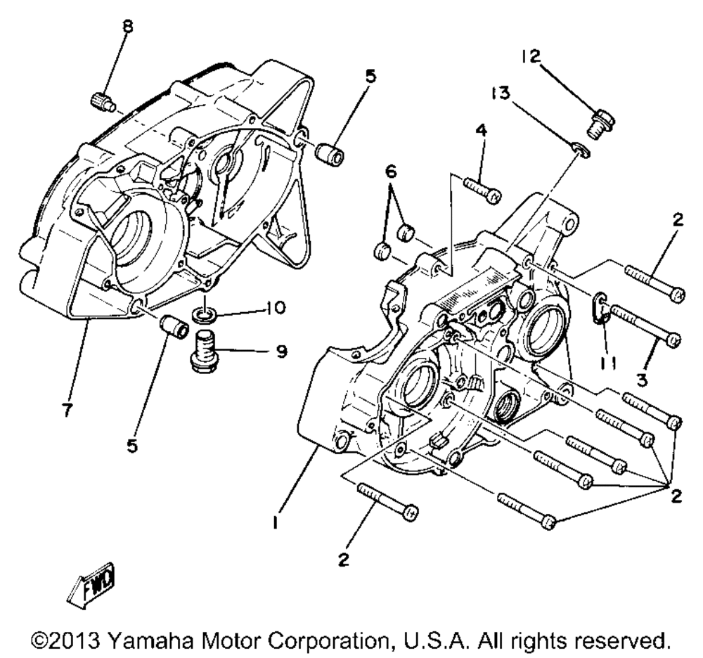 Crankcase yz80g