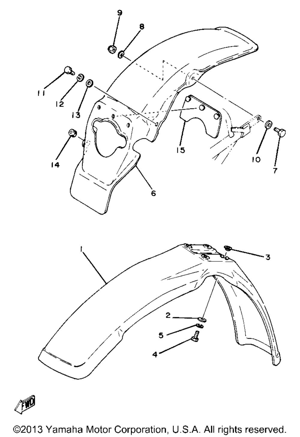 Front fender rear fender yz80g