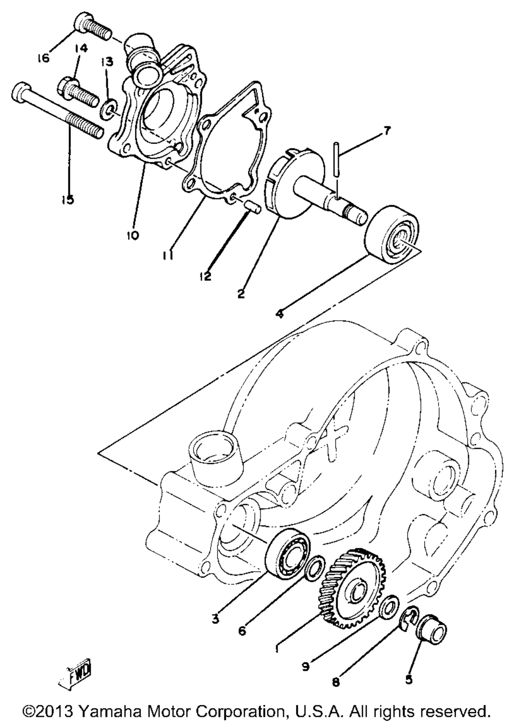 Water pump yz80j