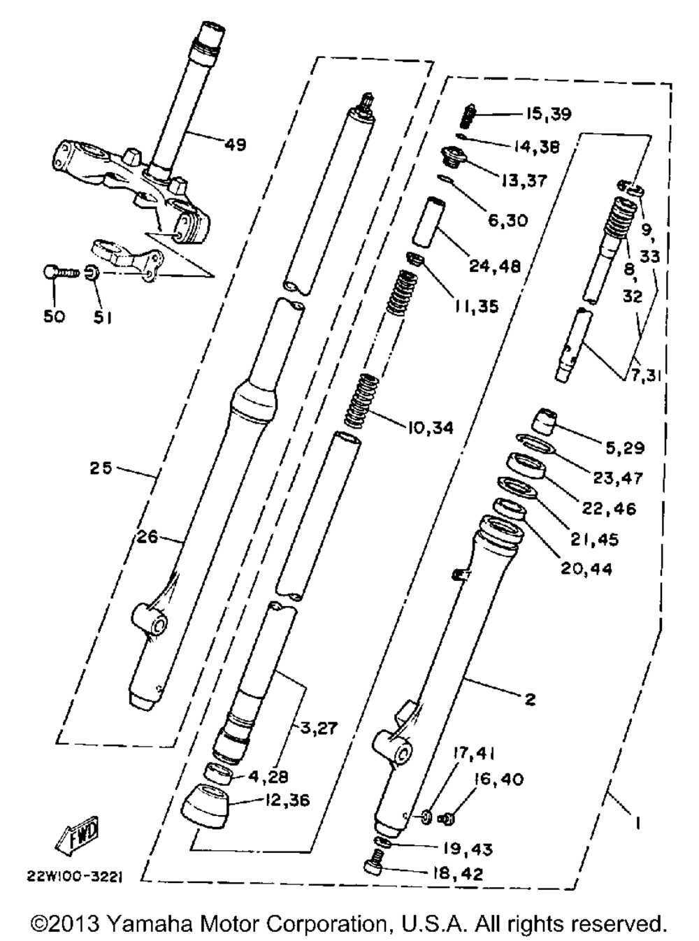 Front fork (yz8ol)