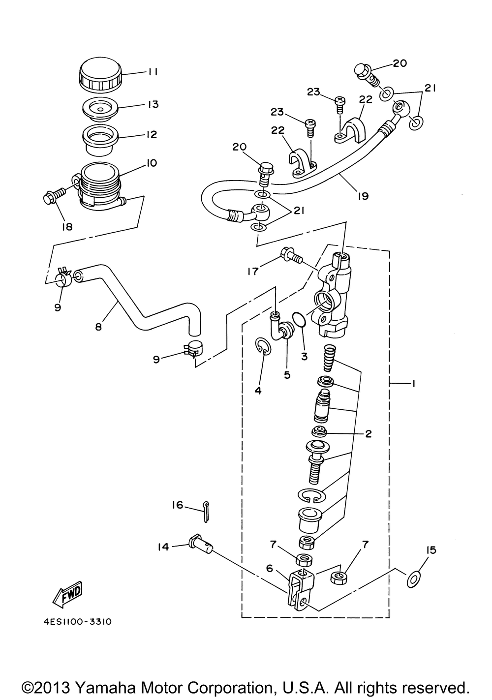 Rear master cylinder