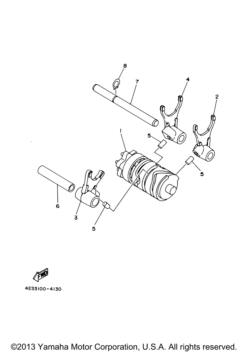 Shift cam fork