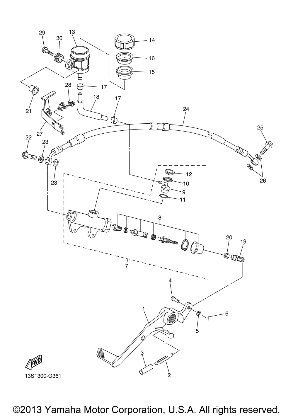 Rear master cylinder