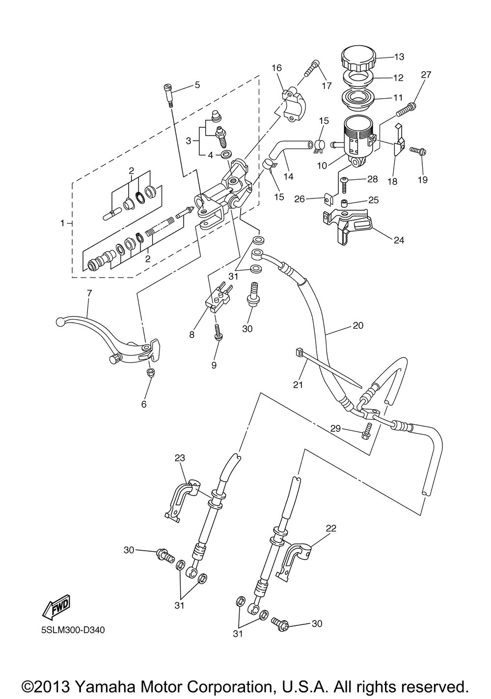 Front master cylinder