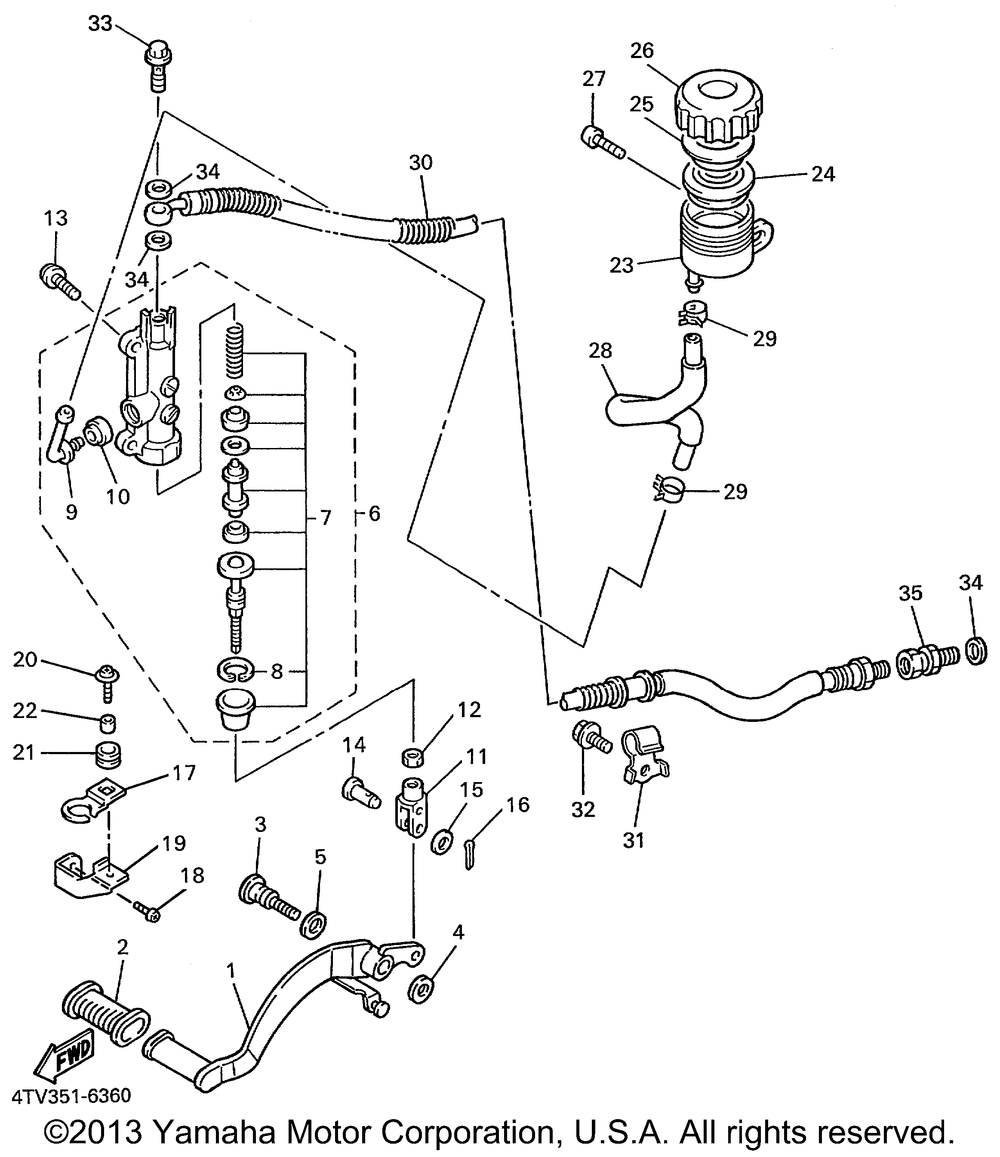 Rear master cylinder