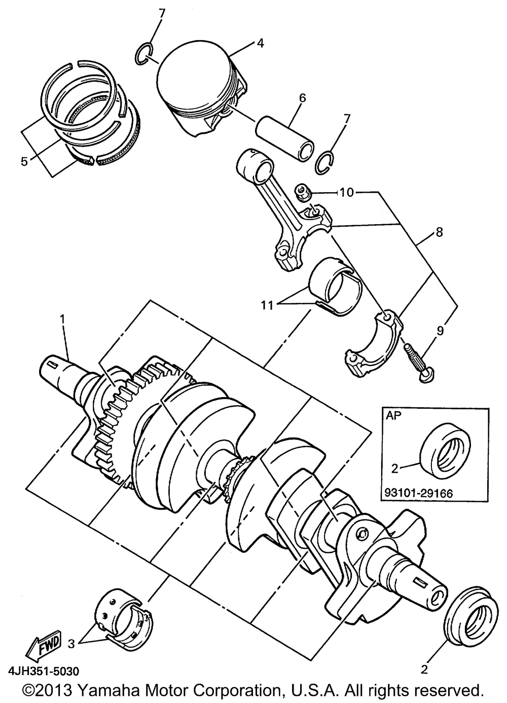 Crankshaft piston