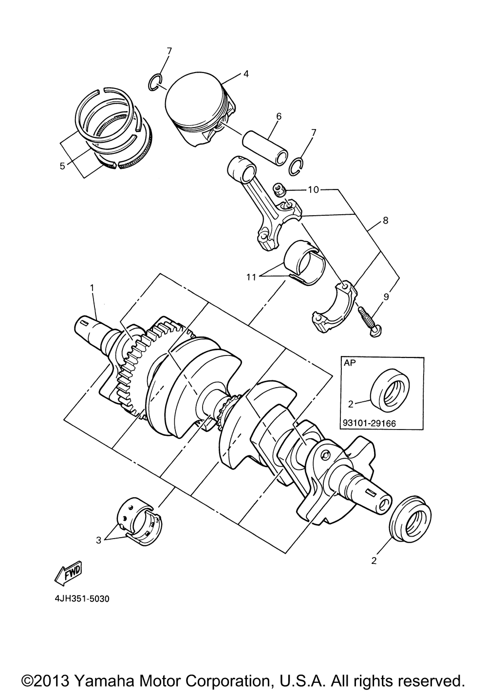 Crankshaft piston