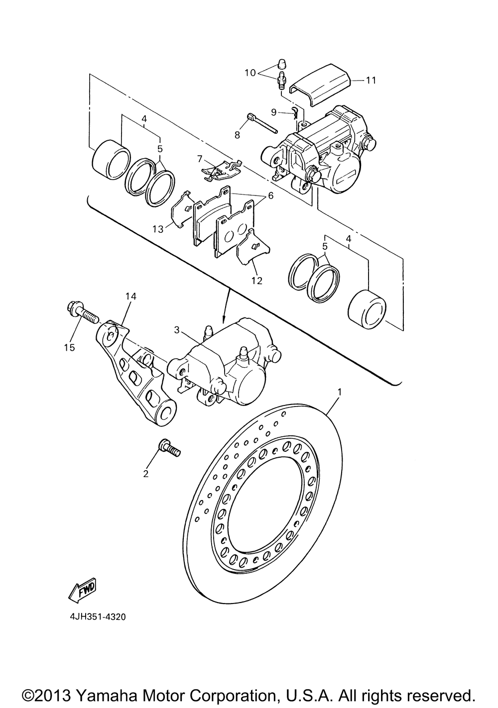 Rear brake caliper