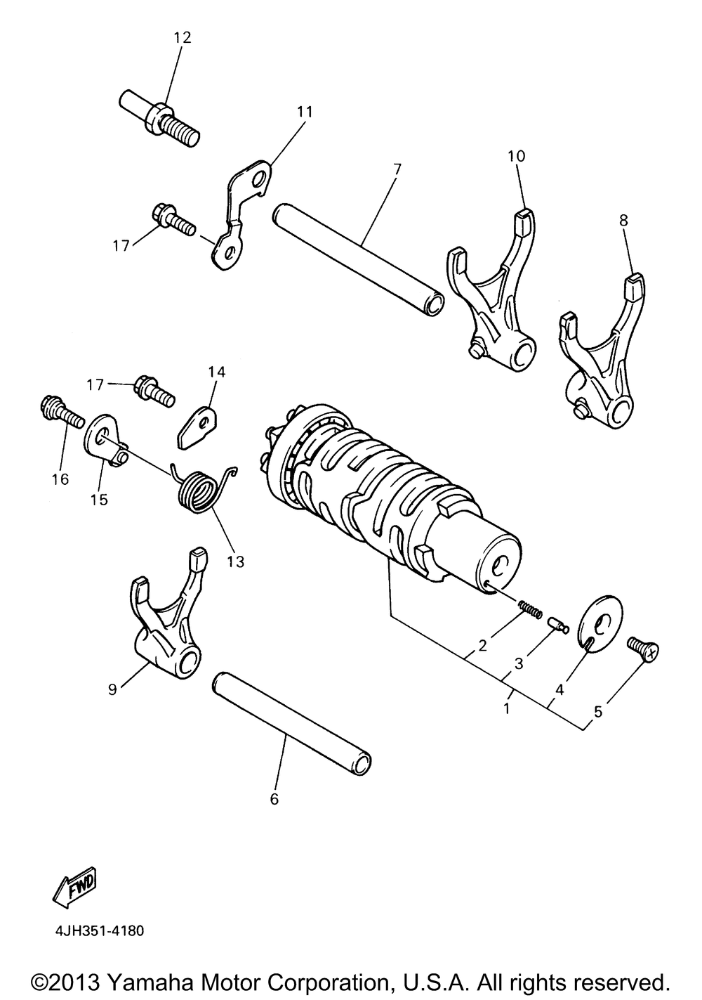 Shift cam fork