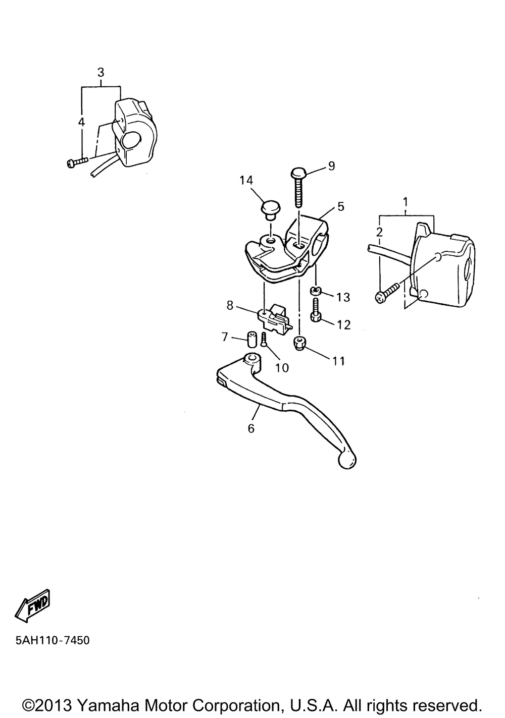 Handle switch lever