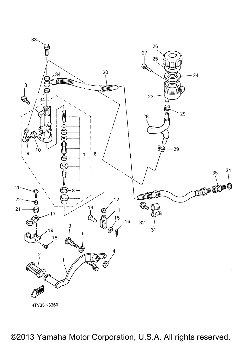 Rear master cylinder