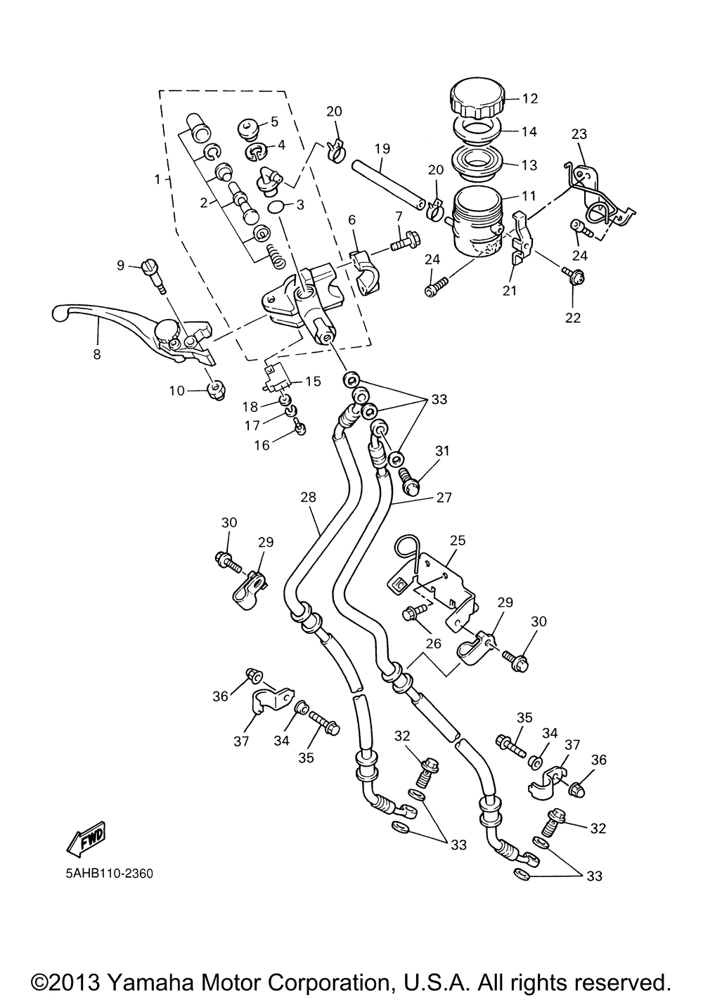 Front master cylinder