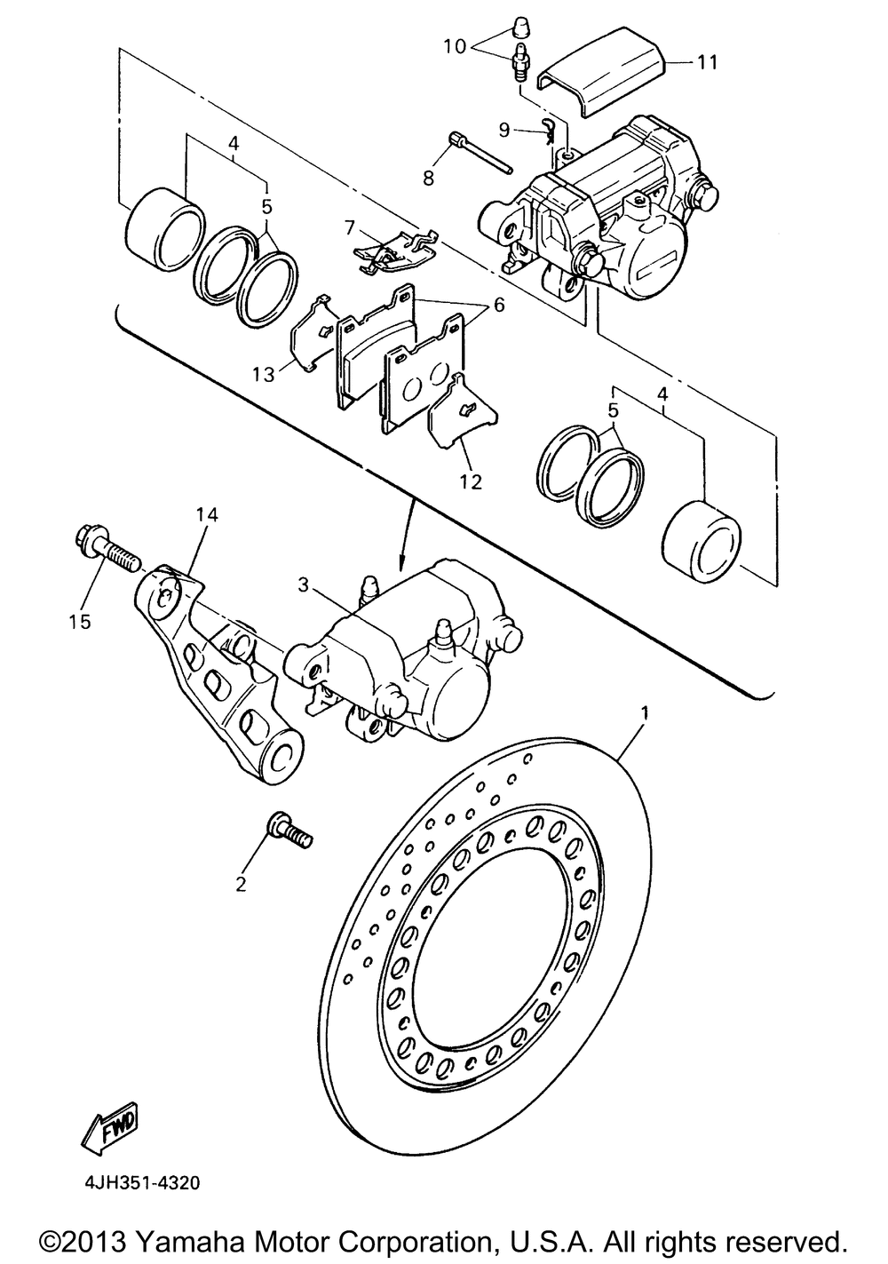 Rear brake caliper