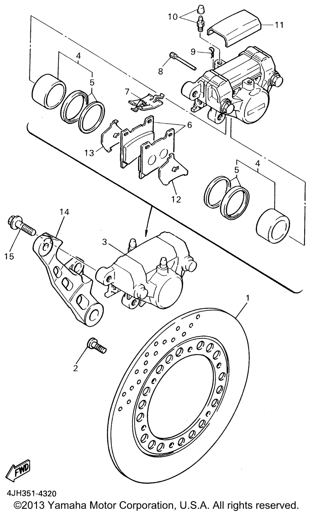 Rear brake caliper