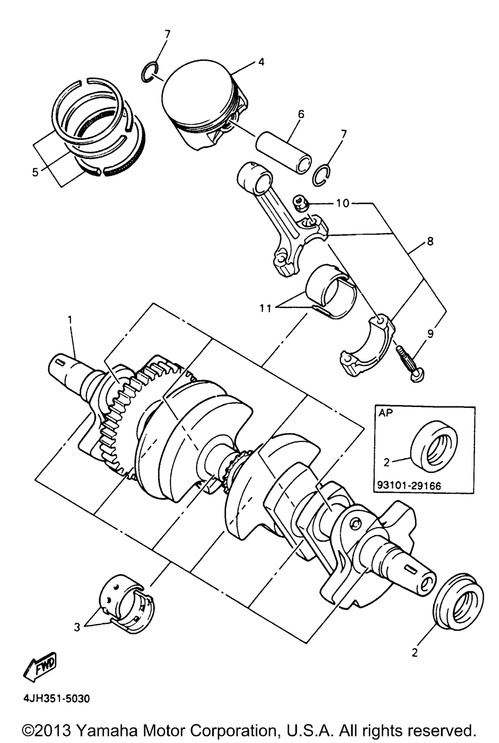 Crankshaft piston