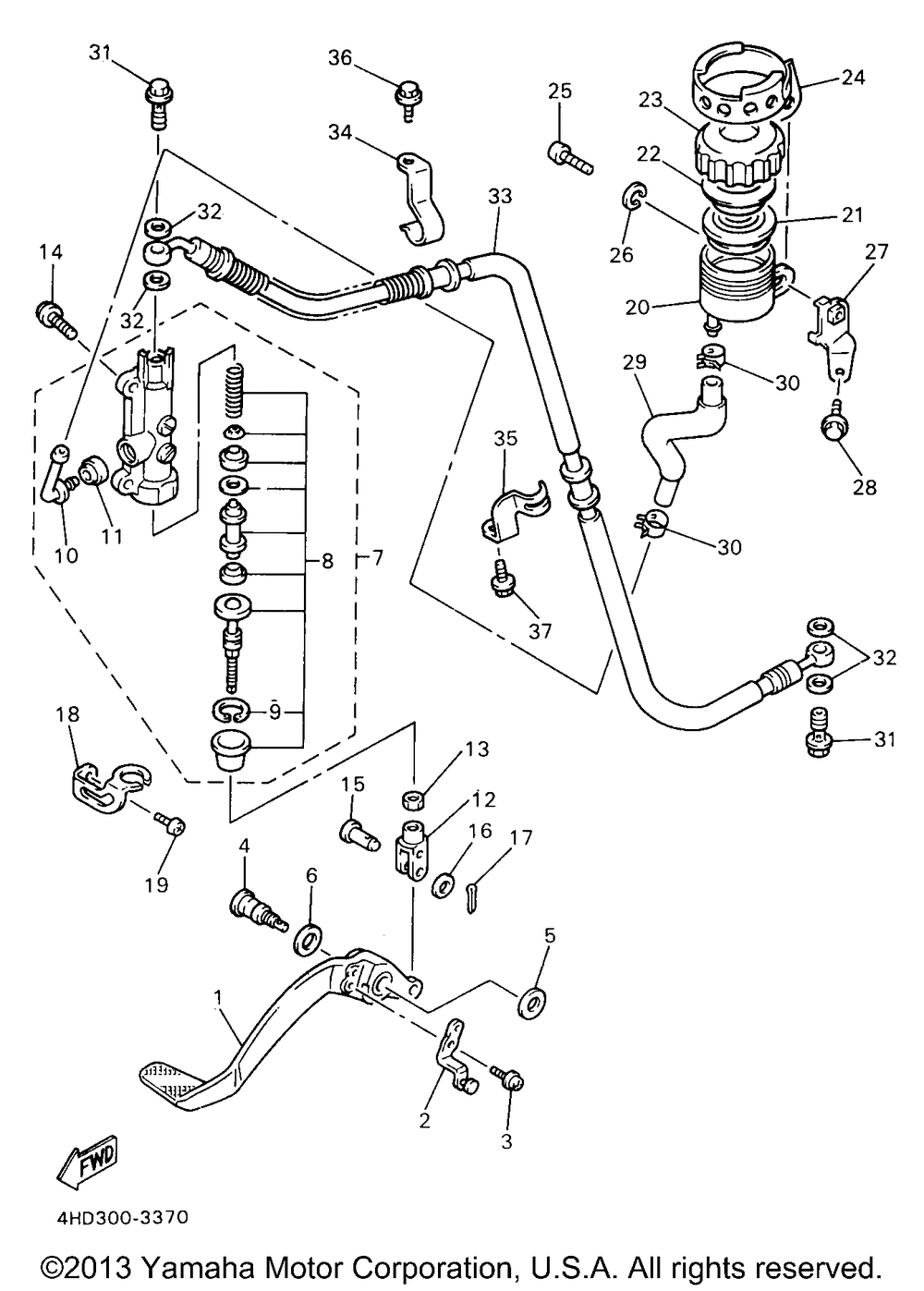 Rear master cylinder