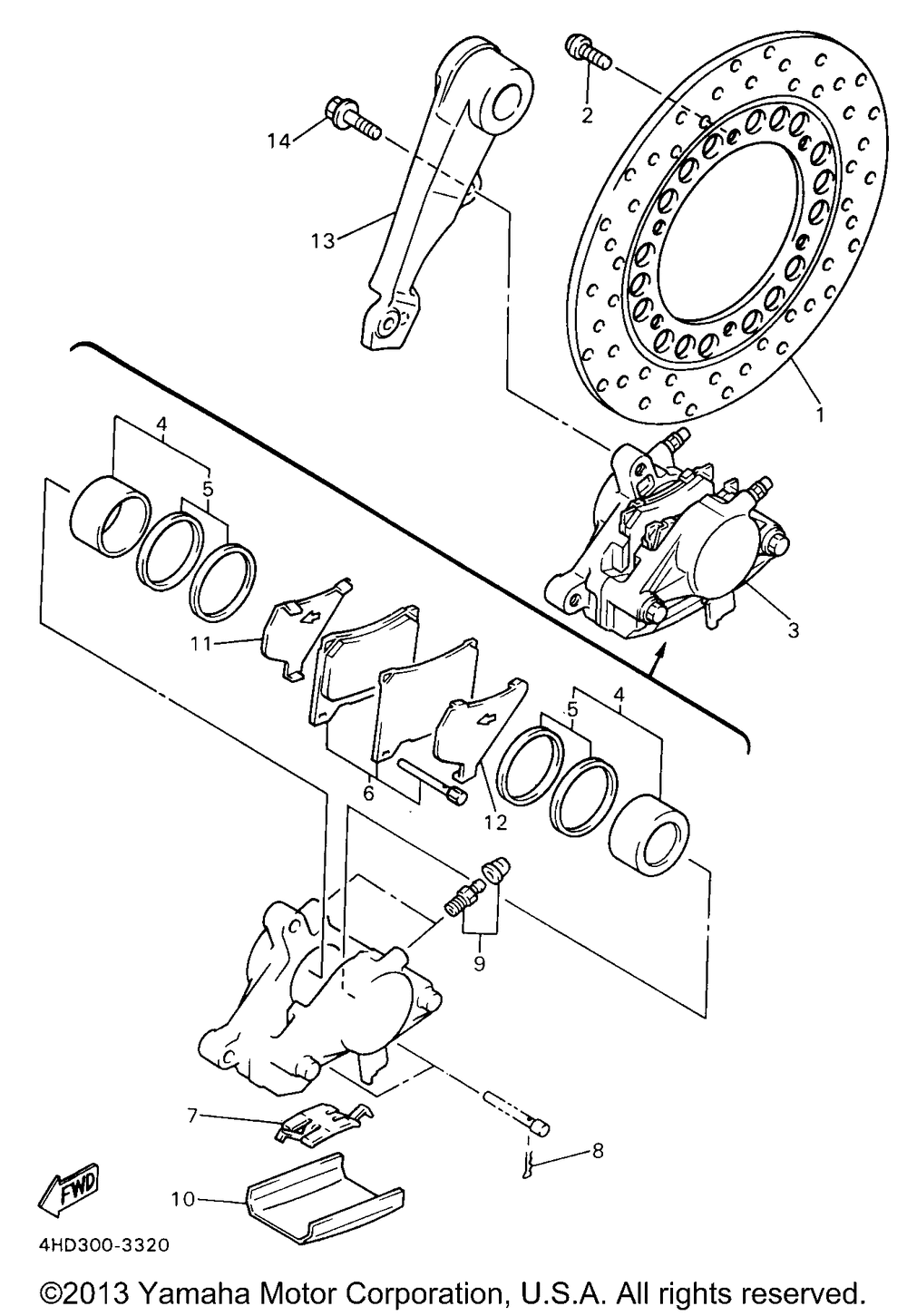 Rear brake caliper