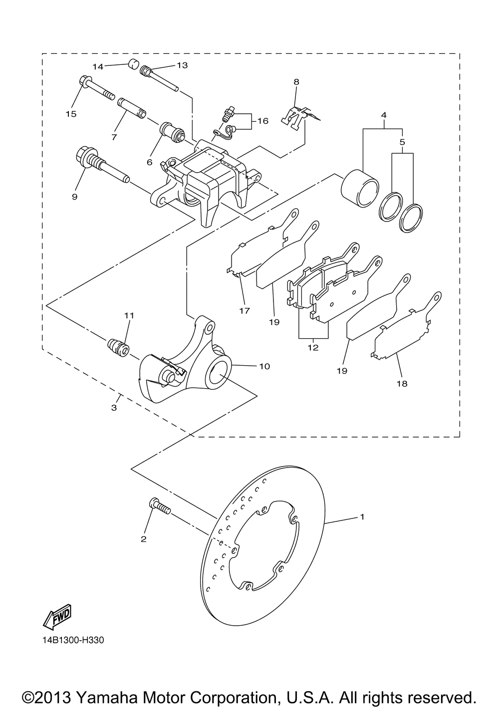 Rear brake caliper