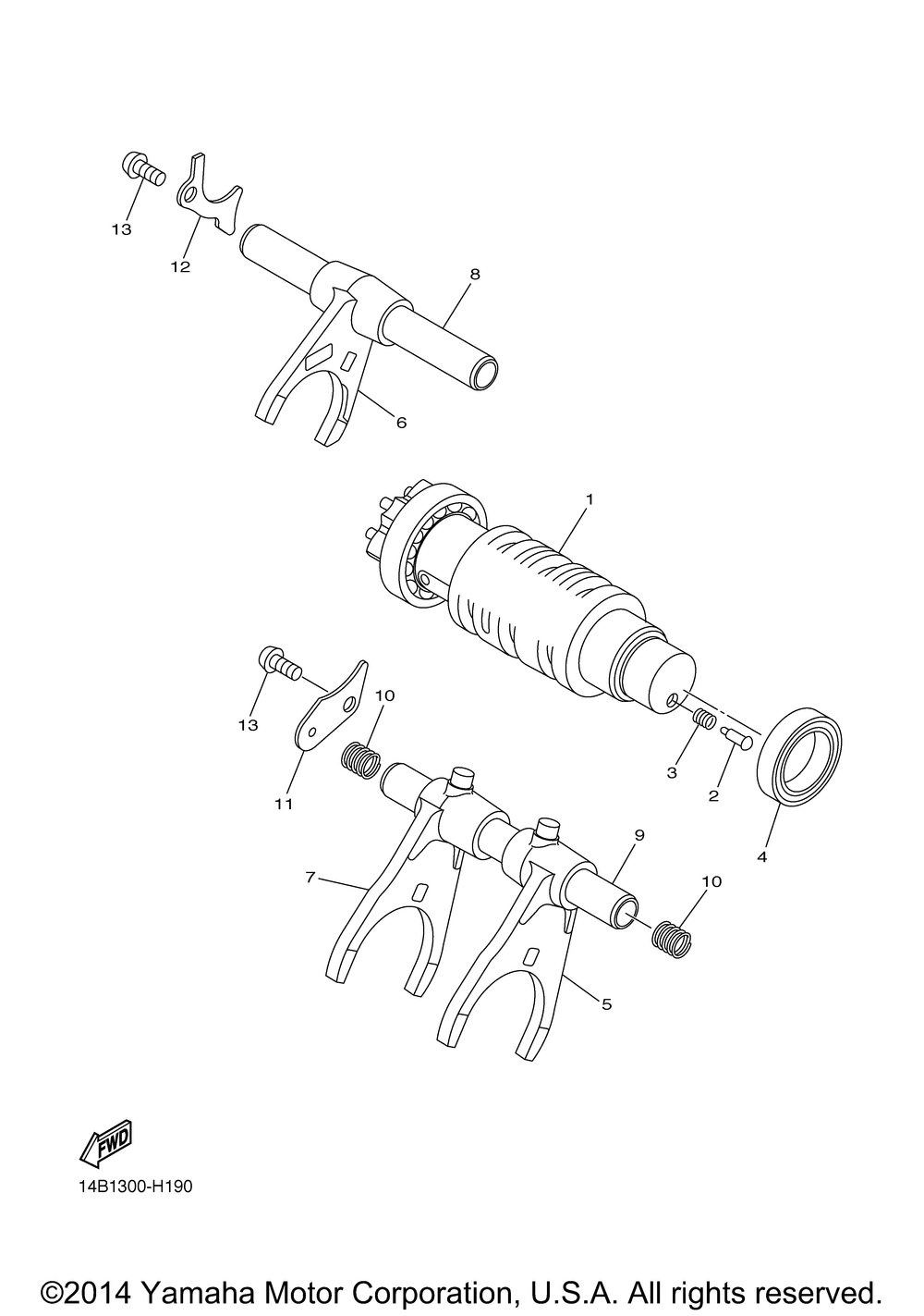 Shift cam fork