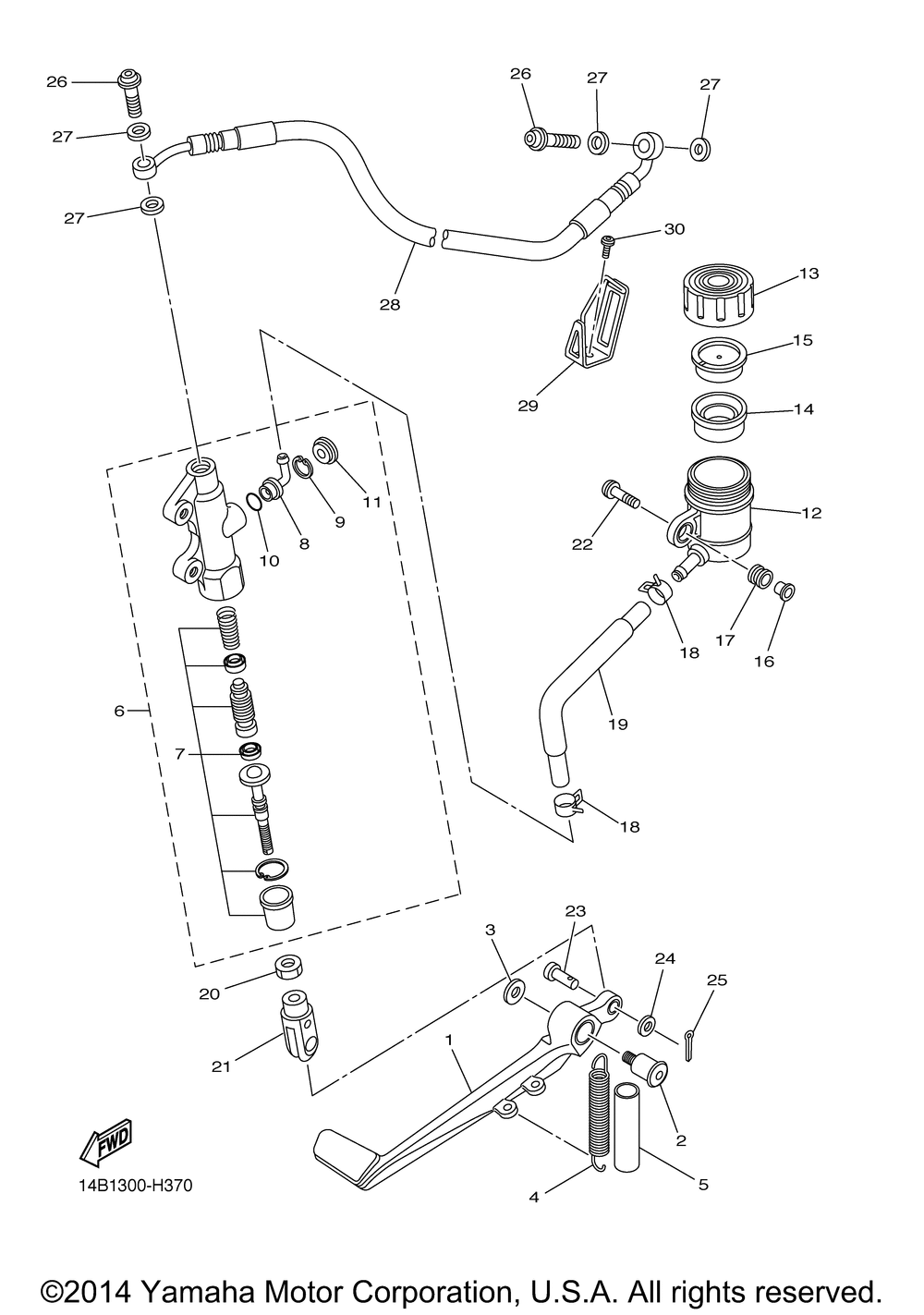 Rear master cylinder