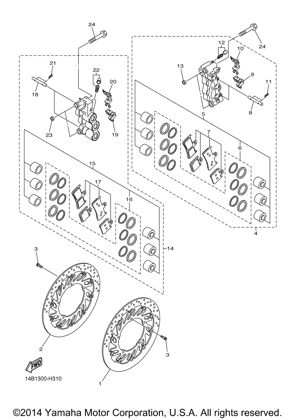 Front brake caliper