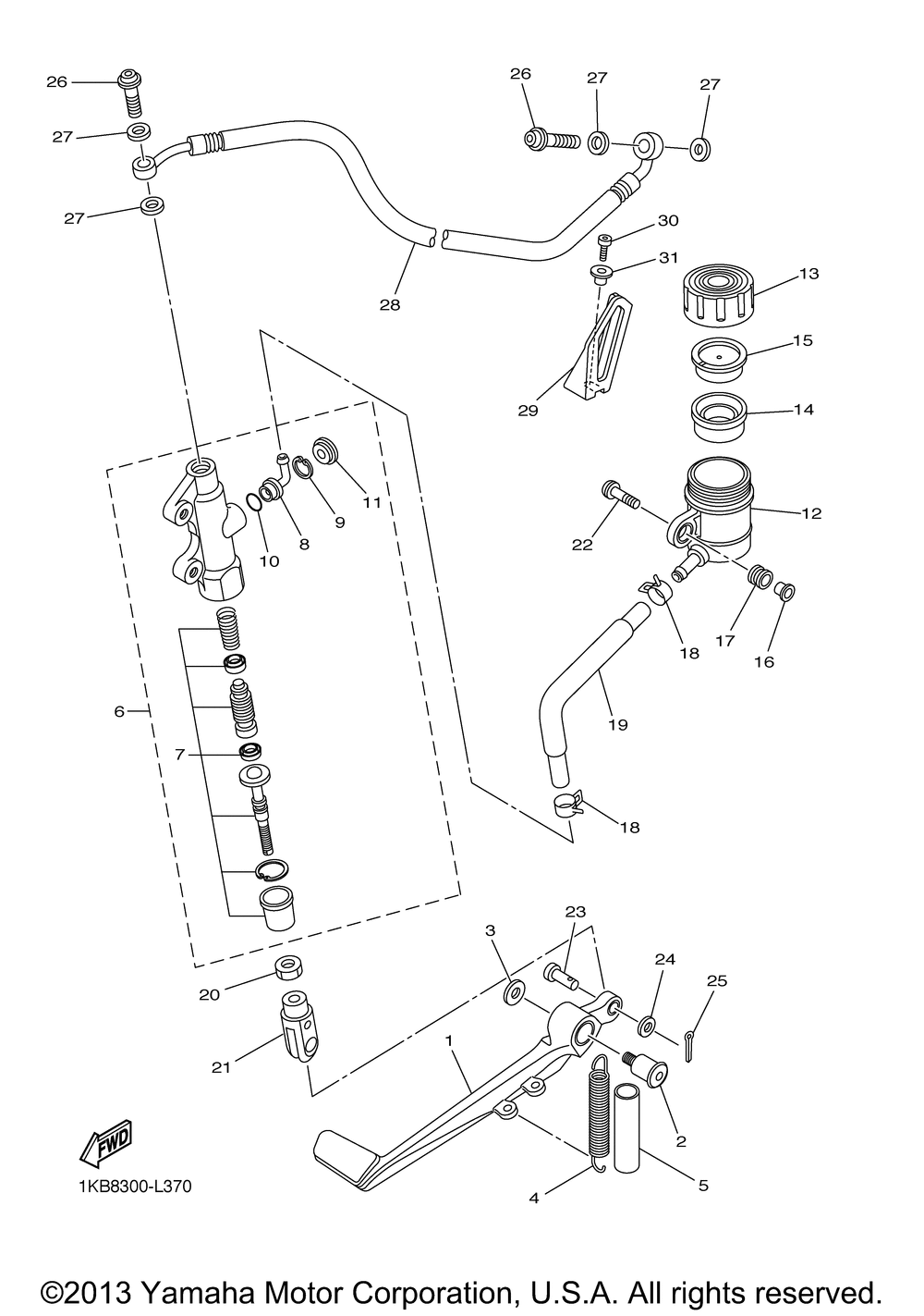 Rear master cylinder