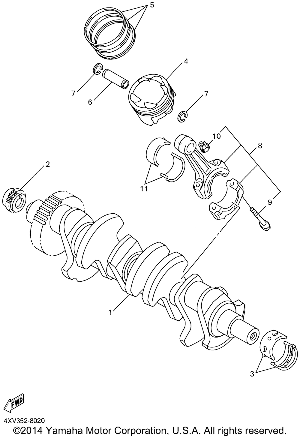 Crankshaft piston