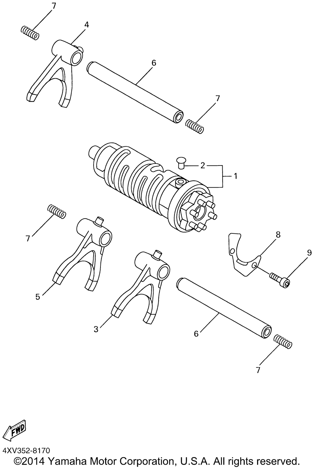 Shift cam fork