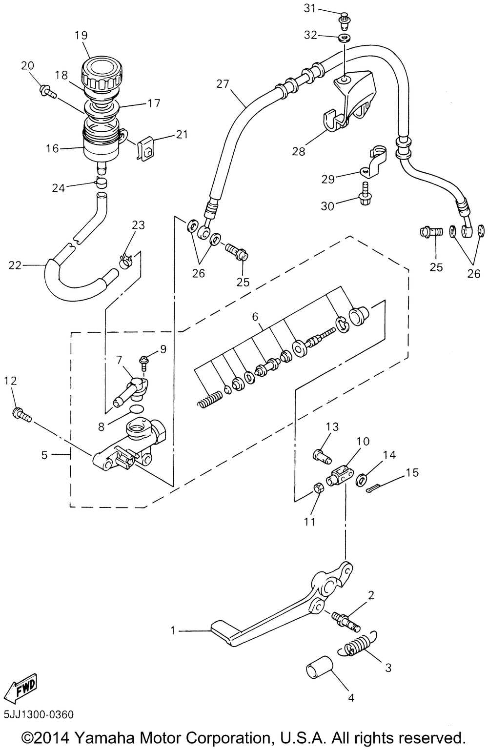 Rear master cylinder