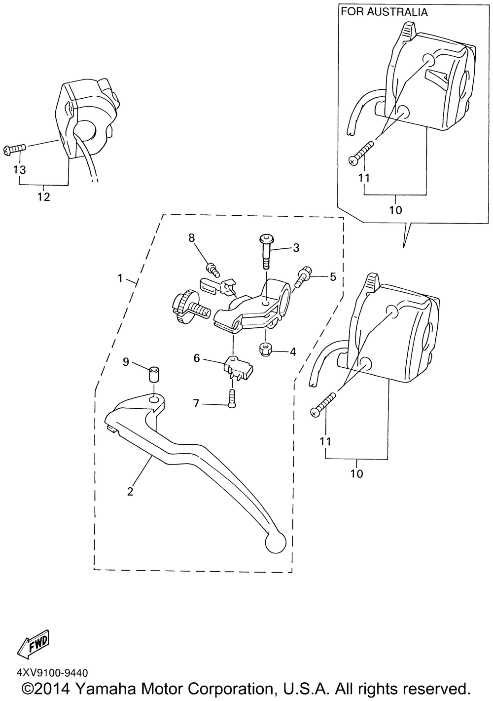 Handle switch lever