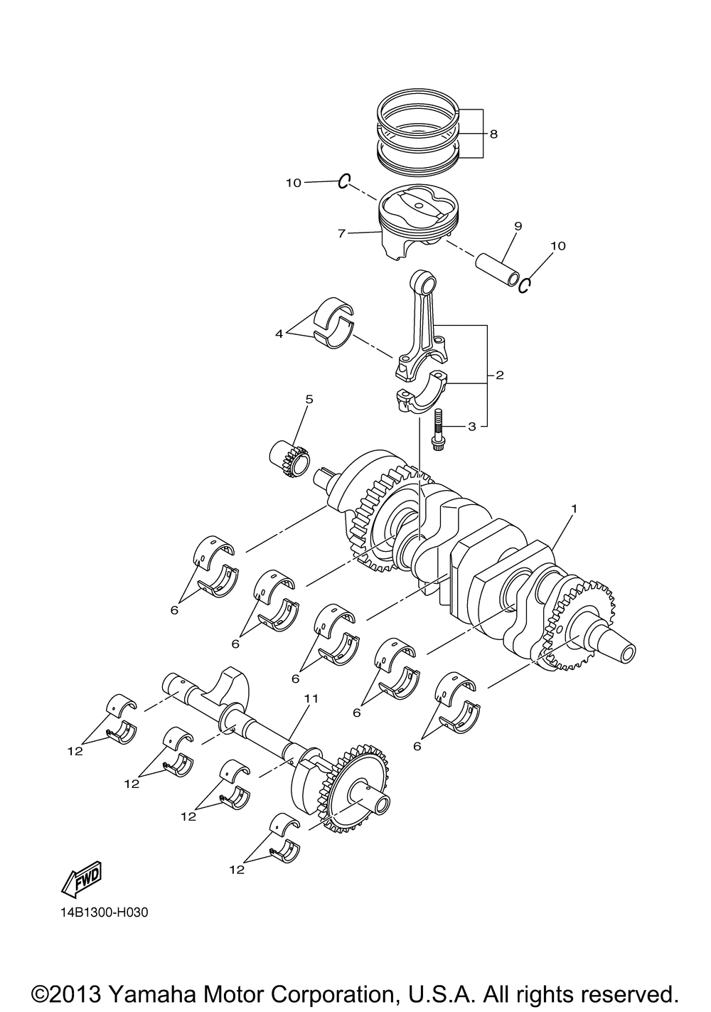 Crankshaft piston