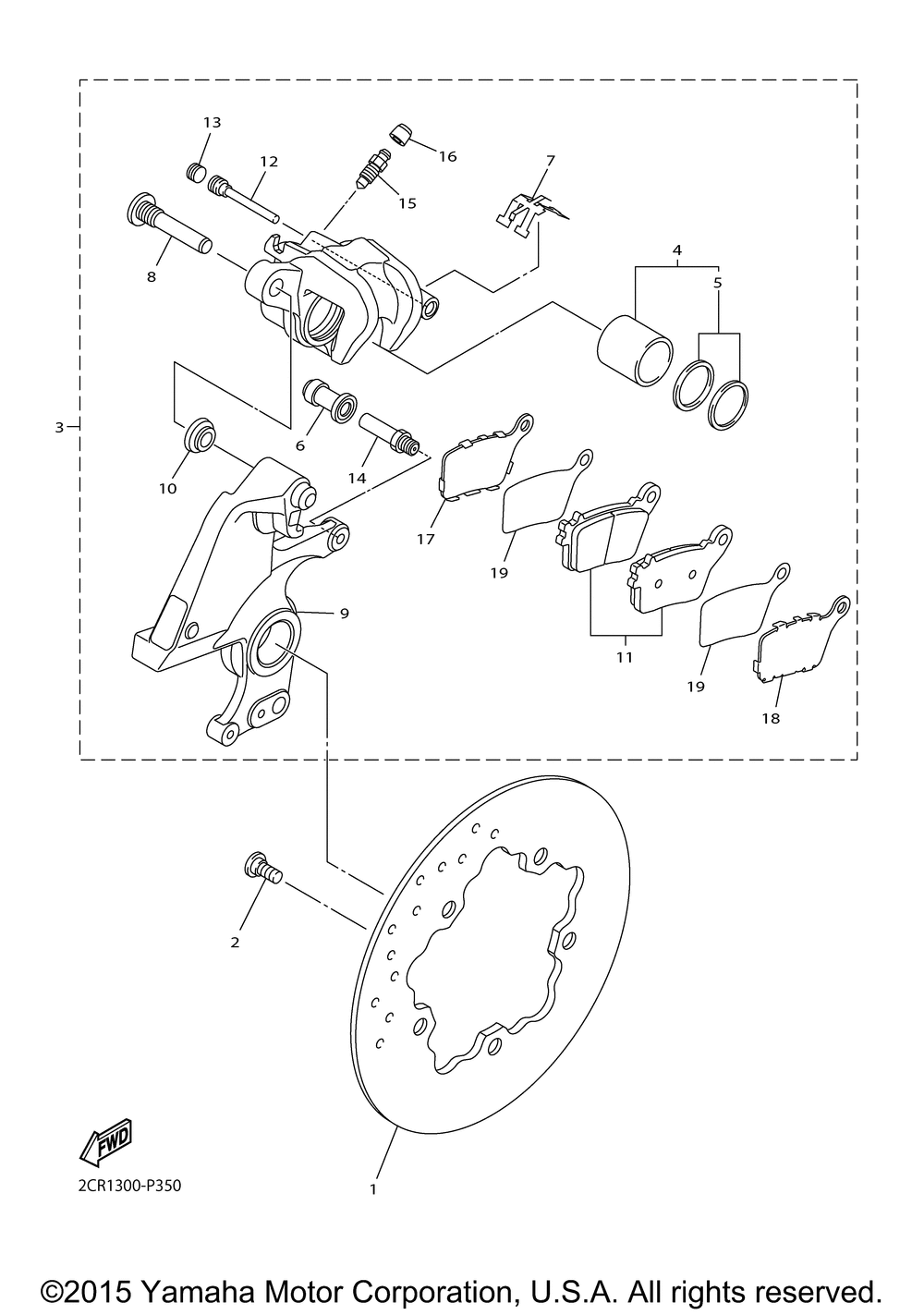 Rear brake caliper