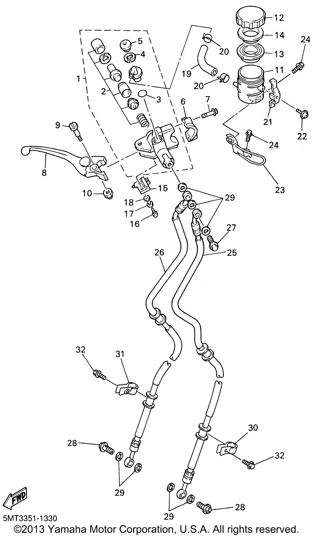 Front master cylinder