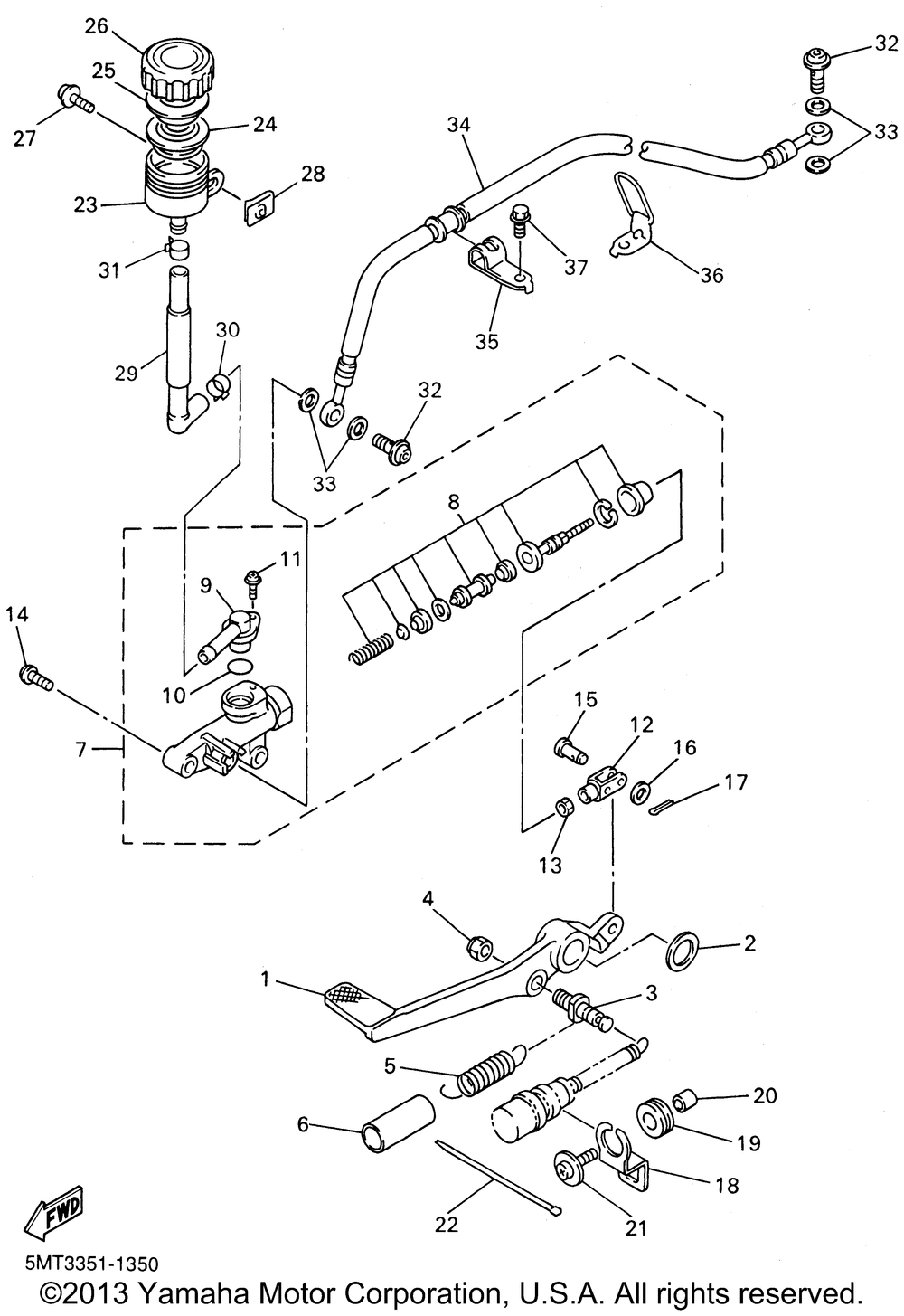 Rear master cylinder