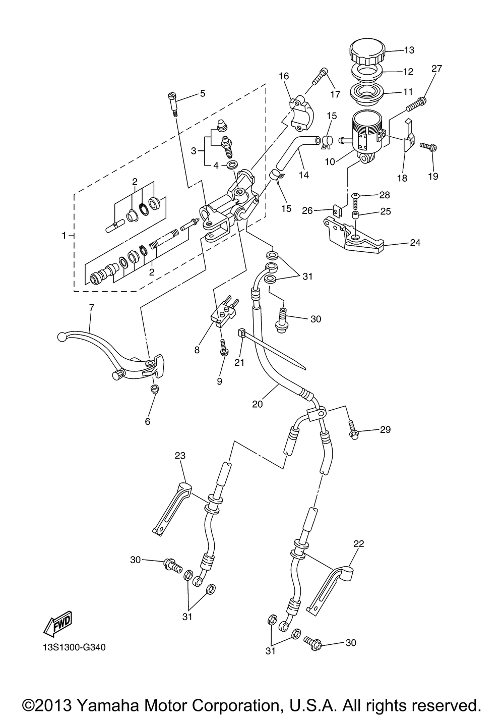 Front master cylinder