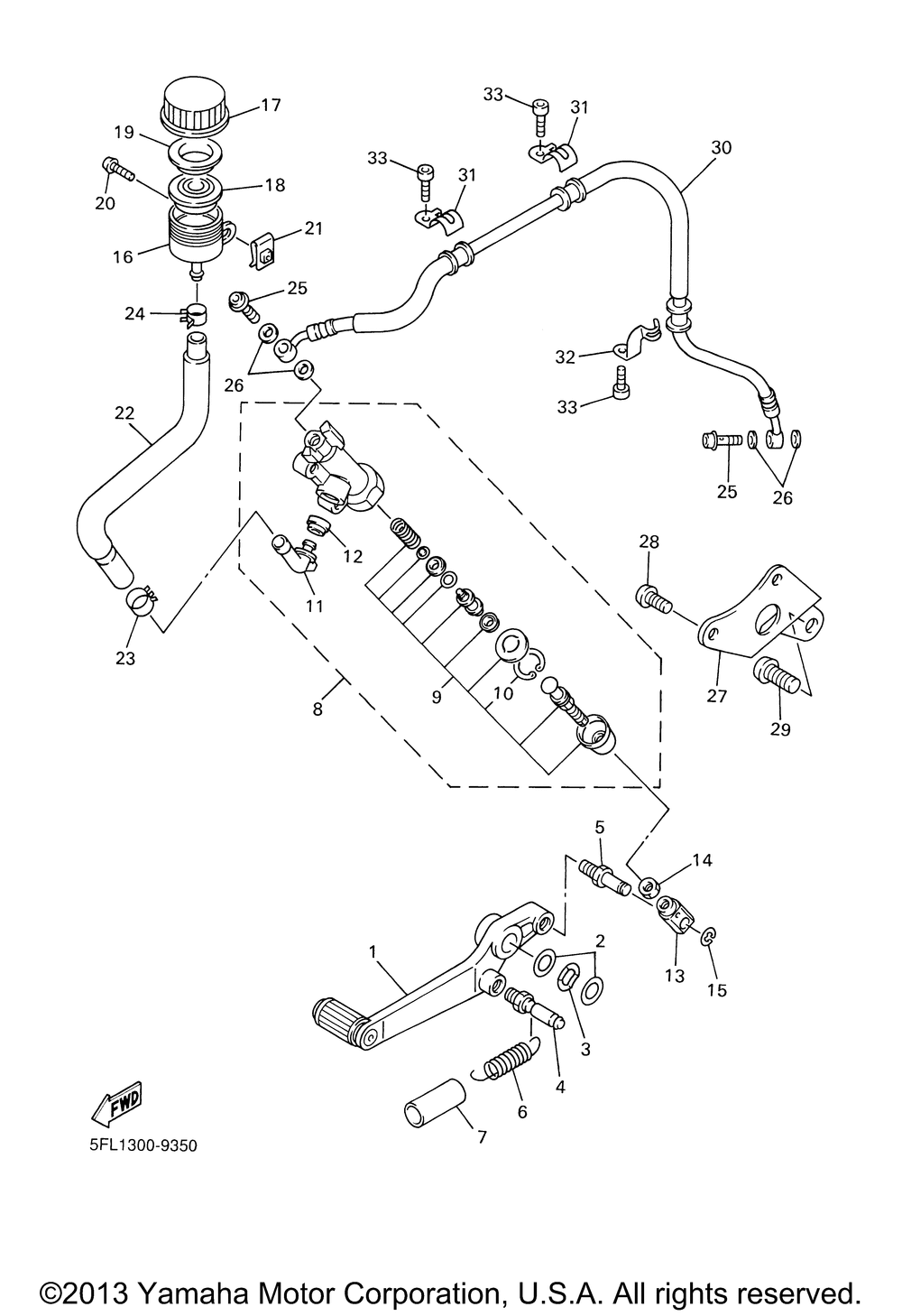 Rear master cylinder