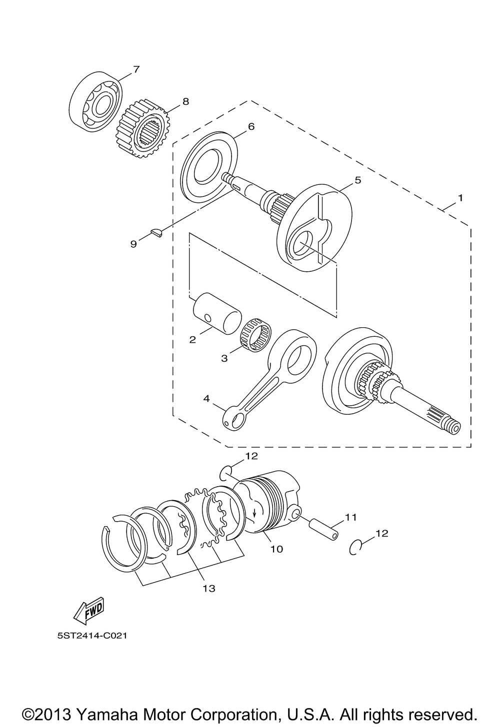 Crankshaft piston