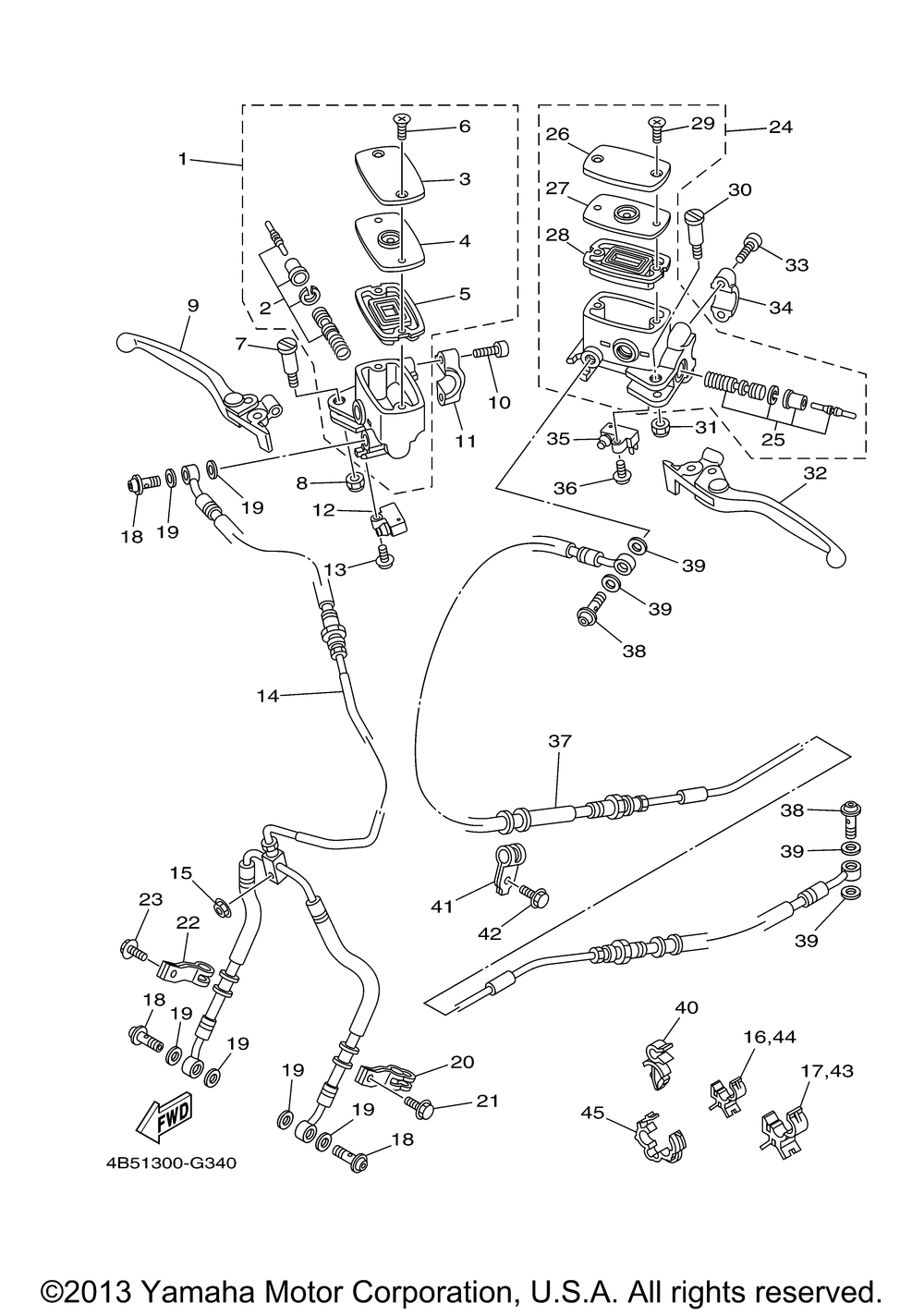 Front master cylinder