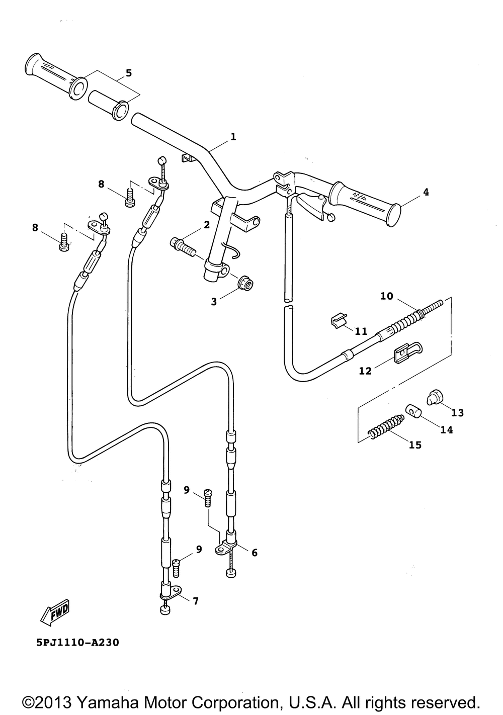 Steering handle cable