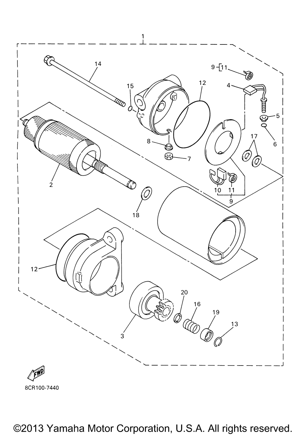 Alternate starting motor